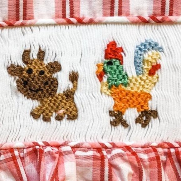 Farm Themed Smocked Dress
